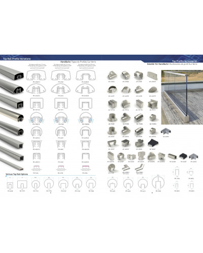 Handlauf aus Alu/Edelstahl für Glasgeländer, kann oben oder seitlich angebracht werden.