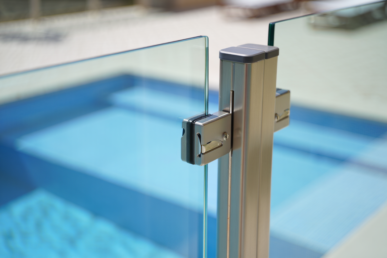 Portillon sécurisé piscine en verre