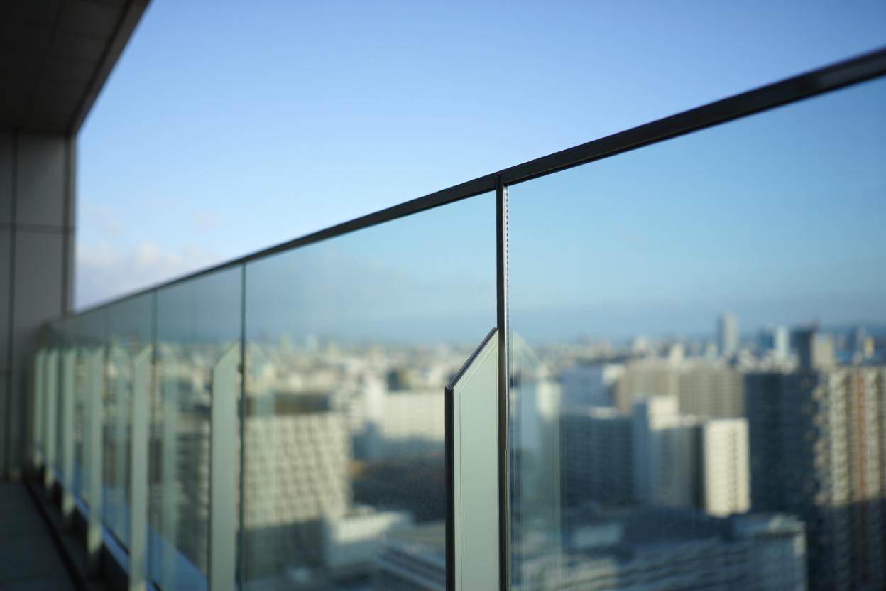 Garde-corps en verre transparent moderne