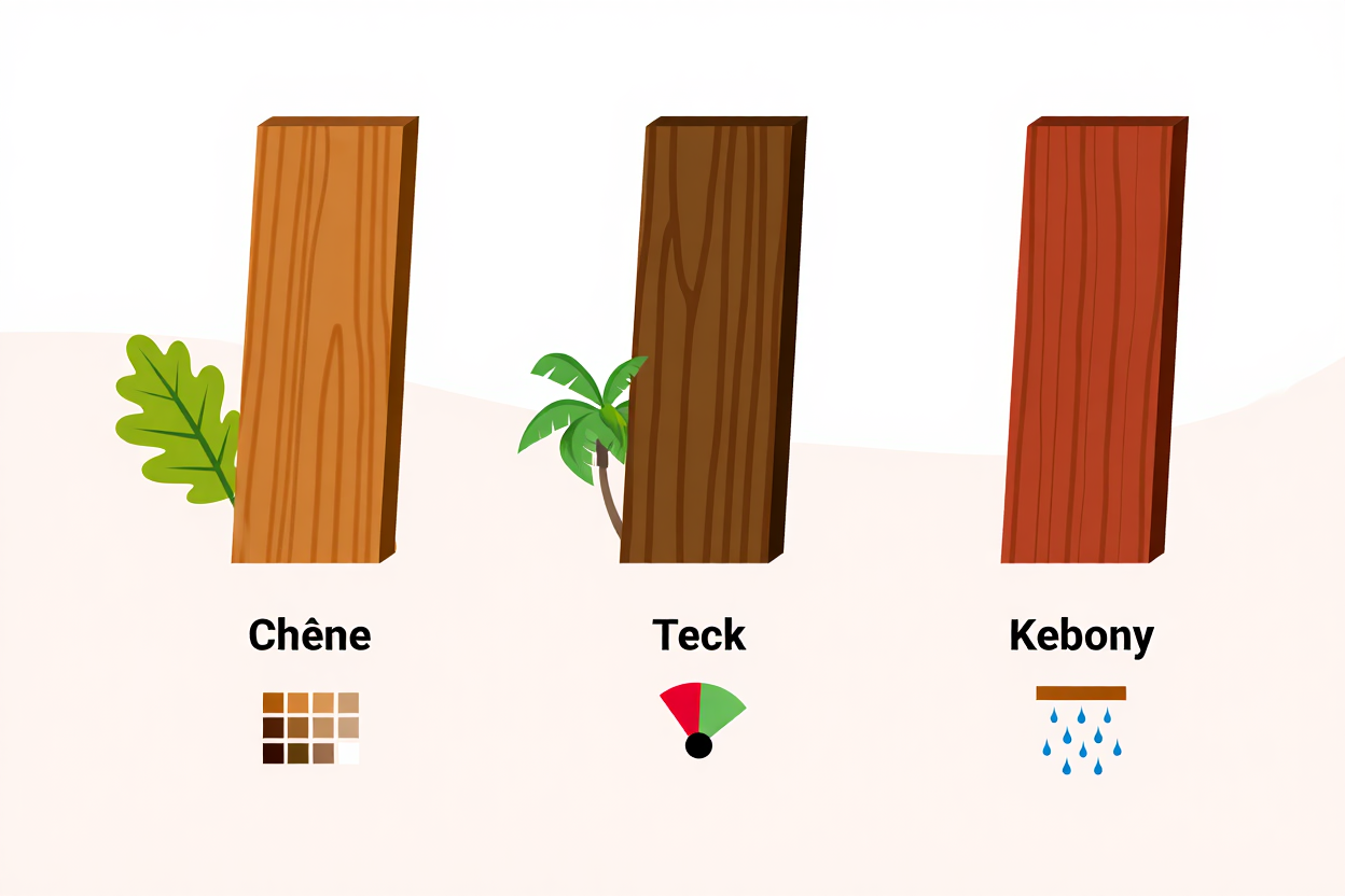 Essences de bois pour main courante