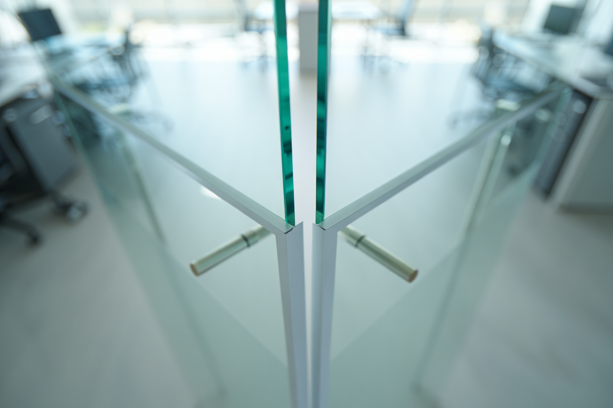 Détail vitrage feuilleté avec film PVB