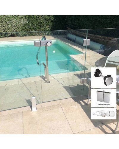 Barrière de piscine en verre trempé sur-mesure pour enfants